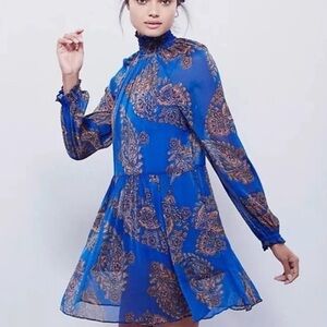 Free People blue Paisley Dress